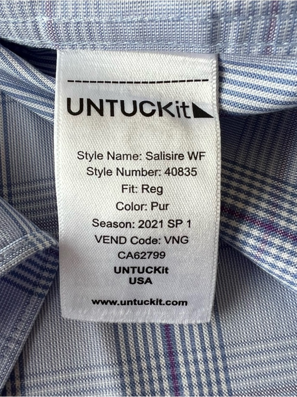 UNTUCKit Salisire Shirt Mens XL Purple Blue Long Sleeve Button Up Wrinkle Free - Picture 7 of 12